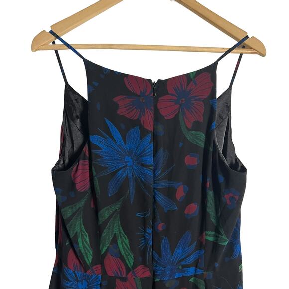 Badgley Mischka Black Floral Ruffled High Low Cocktail Dress Size 10 - Picture 11 of 13